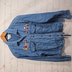 Vintage Casey & Max 90’s Denim School Teacher Embroidered Button Down Shirt